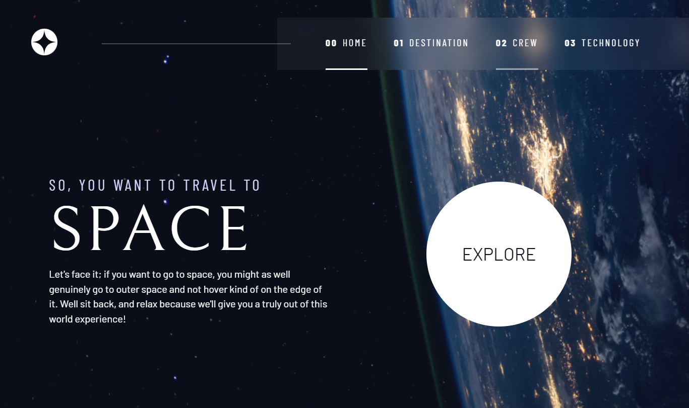 Space travel website print